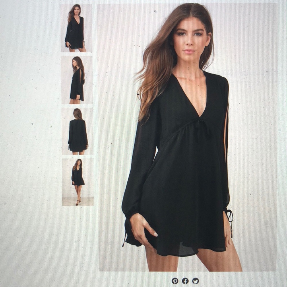 Tied up black skater dress
